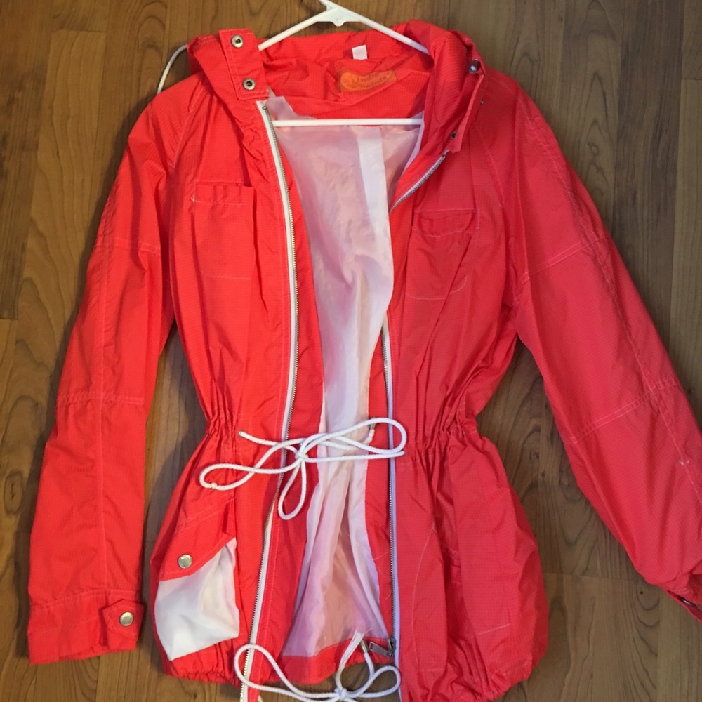 Hooded Rain Jacket with Ties